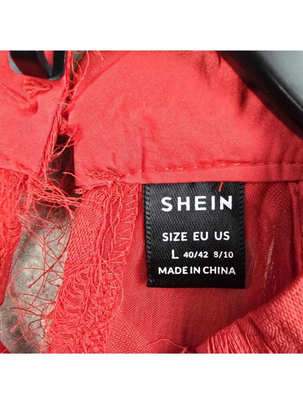 Shein Womens Red Fringe High-Neck Sleeveless Top Lightweight Polyester - Picture 5 of 8